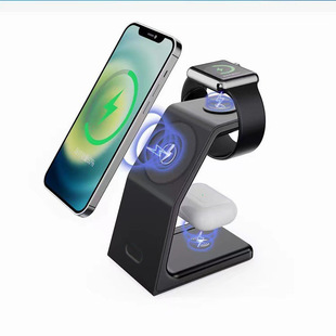 Magnetic suction wireless charger three-in-one wireless charger cross-border explosions multi-function wireless charger [shell material]]