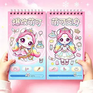 Книжка-раскраска с наклейками для смены нарядов DIY