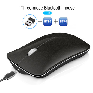 Трехмодельная Беспроводная перезаряжаемая мышь Bluetooth 2,4G, подходящая для офисной игровой мыши, в наличии без звука Беспроводная мышь