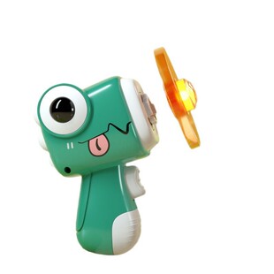 Dinosaur Luminous Bamboo Dragonfly Pistol Flying Saucer Gyro Ejection Rotating Flying Toy Parent-Child Interactive Flash Frisbee