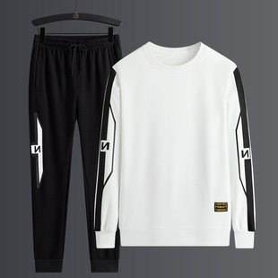 Casual sportswear suit men's 2023 spring new fashion brand men's running sweater two-piece spring and autumn plus size