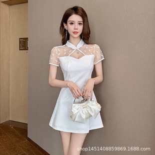 2025 New Improved Cheongsam dress suit Foot Bath Technician Work Clothes Sexy Low-cut Beauty Salon Work Clothes