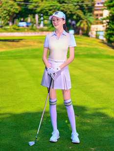 Golf Summer Women's Short-Sleeved T-Shirt, Elegant Lapel Stitching Fake Two-Piece Polo Shirt, Korean Style Loose Base Layer