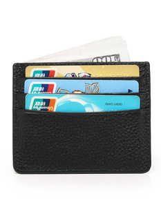 2023 Summer New Litchi Pattern Genuine Leather Ultra-thin Coin Purse Business Card Bag Multi-function Card Holder Multi-card Wallet