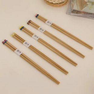 [Yuan Hibiscus Bamboo and Wood] Explosions ins Style Japanese Style Cute Popular Household Chopsticks Copyright Products Peer Self-respect!