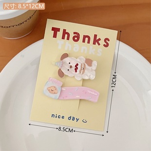 Cute cartoon cute pet hairpin girl heart Joker acrylic hair accessories temperament bangs clip hairpin suit wholesale