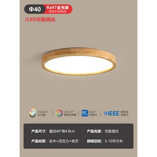 Full Spectrum Ceiling Lamp Japanese Style Living Room Lamp Simple Modern Atmosphere Nordic Log Style Lamp Whole House Package Combination