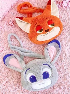 Super Fire Fox Rabbit Cartoon plush bag New Anime Star Internet Celebrant Shoulder Bag Schoolbag Crossbody Bag for Primary School Students