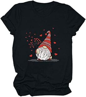 Christmas Gnome Tshirts for Women Ladies Short Sleeve Sweats