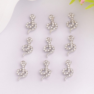 New Snake Nail Art Accessories Alloy Vintage Fine Pattern Metal Diamond 2025 Year of the Snake Wear Nail Stereo Accessories