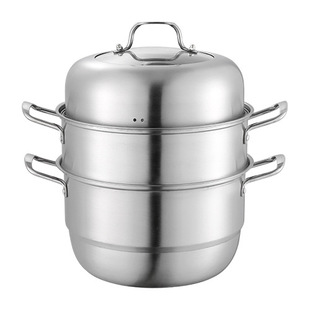 Stainless Steel Large Steamer Three-layer 28cm Double-layer Soup Pot Induction Cooker Thickened Household Multi-layer Soup Steamer Advertising Gift