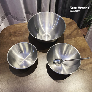 Thickened Stainless Steel Basin Egg Beating Basin Baking Scale Bowl Household Round Salad Basin Cream Beating Basin Mixing Basin
