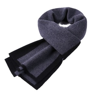 Pure wool scarf men's 2023 autumn and winter striped high-end striped scarf wool all-match warm scarf