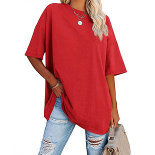 Independent Station ETSY AliExpress Women's T-shirt Loose Shoulder Sleeve Round Neck Short Sleeve Top for Figure T-shirt Printing