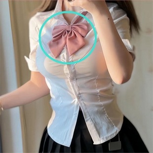 Xuejie Sweet Pure Desire Ik Uniform suit Fashion Cute Slim-fit Tight Waist Shirt Women's All-match Korean Shirt