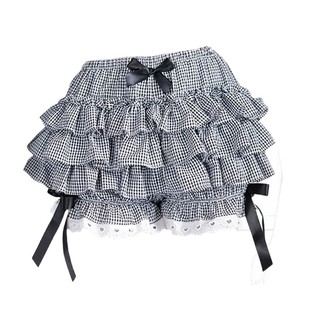 Lolita Multi-Layer Cake Fluffy Skirt for Women 2025 Summer Lace Anti-Exposure A-Line Pumpkin Skirt Pants