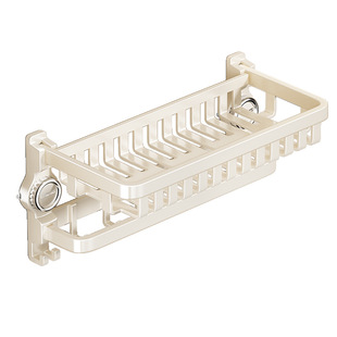 Suction cup mesh basket towel rack toilet non-perforated milk white bathroom towel rack bathroom storage rack suit