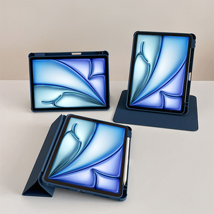 2025 for ipad11 generation protective cover air with pen slot 360 rotating tri-fold acrylic mini7 flat case