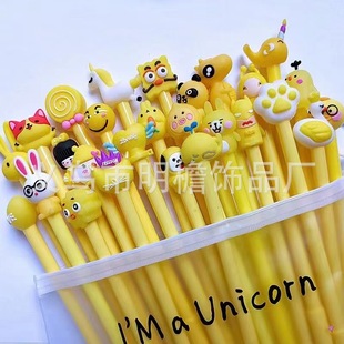 Cross-border creative PVC cartoon pen head doll pencil gel pen accessories epoxy doll factory wholesale direct sales