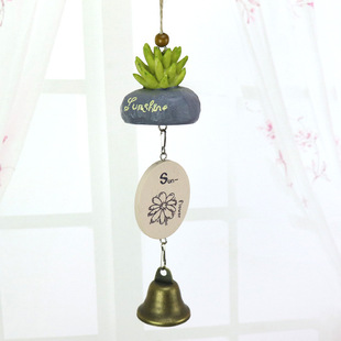 Resin Crafts Wind Chimes zakka Cartoon Wind Chimes Doll Bell Pendant Wish Home Creative Gift Hanging Ornaments