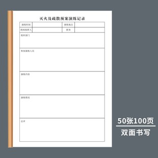 Fire control room duty record form safety ledger daily fire inspection monitoring property registration management
