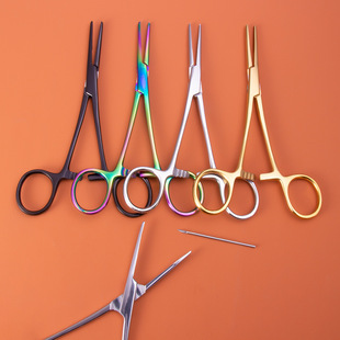 Трансграничный прокол Игольчатый зажим Hemostat пирсинг человеческого тела Ручные плоскогубцы для прокола вакуумное Гальваника оптом