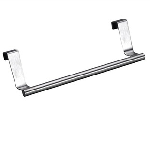 Stainless Steel Towel Rack Single Pole Door Back Cabinet Type Storage Rack Multi-Purpose Telescopic Hanger Hook Bracket 36cm