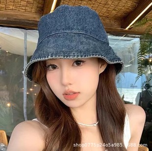 Hat Cowboy Fisherman Hat Men's Korean-style Sunshade Sunscreen Old Face Showing Small Basin Hat Women's Big Head Wrap Artistic Hat Trendy