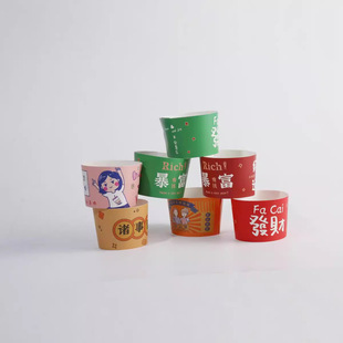 A bowl of ice powder national tide wind hand-made pure handmade ice bean flower fruit stickers disposable packing box stickers waist cover