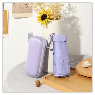 14CM Mini Umbrella Flat Card Small Umbrella Sunny Rain Foldable Sunshade Carry-on Six-Bone Slim Flat Umbrella