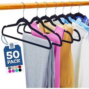 Factory wholesale ABS flocking anti-slip hanger clothing store finishing seamless storage home clothes hanging magic clothes rack