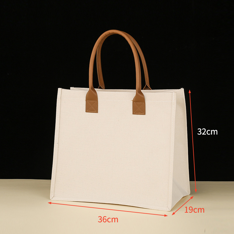 Linen Bag Shopping Mall Same Style Spot Linen Jute Shopping Bag Cotton and Linen Retro Handbag Muji Linen Bag Customization