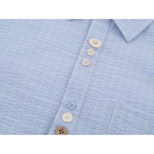 MAGMANS Summer New Buttons Decorative Short-sleeved Plaid Shirt Men's Trendy Brand Plaid Shirt C3306