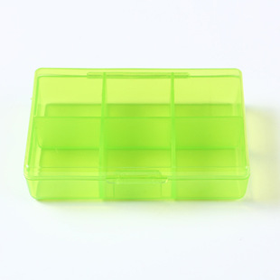 Transparent 6-grid medicine box plastic box small six-grid portable jewelry box portable medicine storage box medicine box packing box