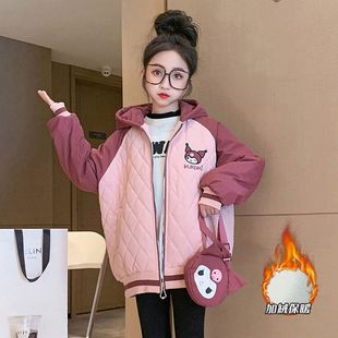 2023 girls' winter fleece-lined cotton and thickening cotton-padded coat 018 winter coolomi free bag route cotton-padded coat