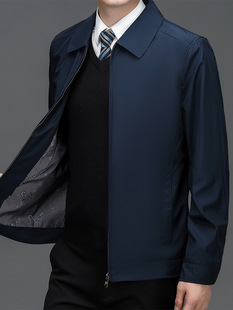 Middle-aged and elderly new casual business coat spring and autumn father's top middle-aged men's lapel jacket generation hair