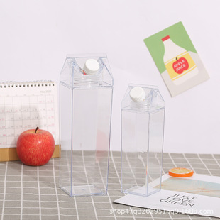 1L Milk Cup Transparent PS Plastic Square Cup Cross Border Amazon Creative Milk Bottle 1000ml Plastic Cup