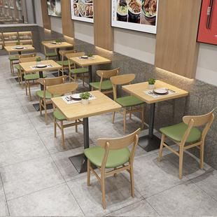 Solid Wood Fast Food Restaurant Restaurant Catering Wall Sofa Card Seat Snack Noodle Shop Milk Tea Dessert Cafe Table and Chair Combination