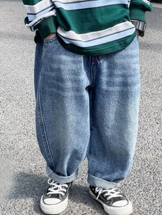 2023 children's clothing boys' jeans spring/summer 2023 new children's pants trendy Korean style medium and large children's trousers