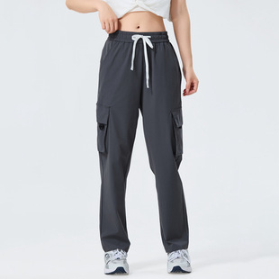 2025 new outdoor running sports trousers men and women size light quick-drying fitness pants multi-pocket overalls