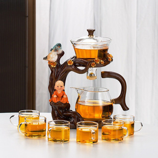 Glass Automatic Tea Set suit Household Lazy Tea Maker Office Kung Fu Magnetic Teapot Tea Cup