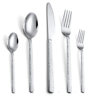 Amazon Cross-border Stainless Steel Spoon Fork Water Cube Hammer Creative Strawberry Handle Art Spoon Thickened Spoon