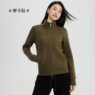 Women's Vertical Collar Cardigan Coat Women's Winter New Thickened Slim-fit All-match Casual Hong Kong-style Korean-style Warm Top