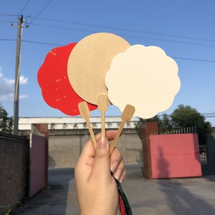 Mini round fan small size Xuan paper fan double-sided blank pocket small fan hand painting creation PVC floating paint fan wholesale
