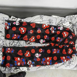2024 cross-border new Spider-Man flannel explosions casual pajamas (can be labeled, on behalf of the hair)