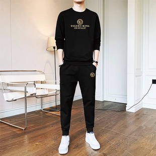 The same autumn leisure sports suit men's 2023 new winter men's fleece-lined spring and autumn handsome tide
