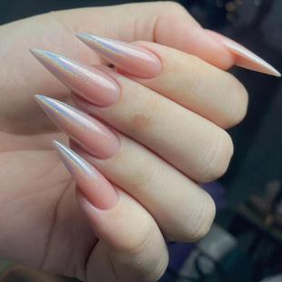 Foreign trade long pointed armor colorful aurora nail art Europe and the United States summer bright eye fake nail finished nail art wholesale a generation of hair