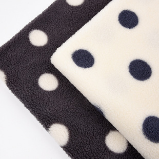 Cuttable Fine Small Particle Dot Camel Fleece Printed Clothing Coat Fabric Home Clothes Fabric Winter