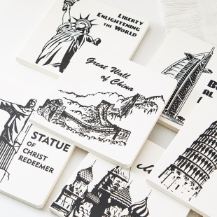 World Architecture Hand Book Square Book Notebook Simple Girl's Heart High Color Value Journal Thickened Hand Book