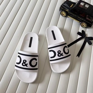 2025 Summer New Flat Slippers Letter Casual Odor-proof Home Beach Slippers Women's European Station